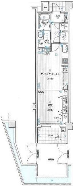 日神パレステージ光が丘南(1DK/1階)の間取り写真