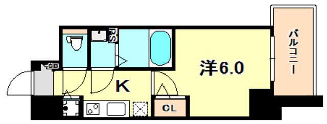 エスリード神戸三宮(1K/5階)の間取り写真