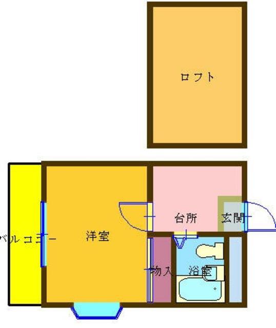 ハニーハウスツルタ(ワンルーム/2階)の間取り写真