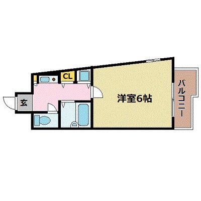 プレサンス梅田西(1K/2階)の間取り写真