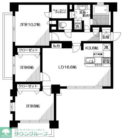 パレステージ成城(3LDK/1階)の間取り写真
