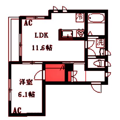 CASA ORIENTE(1LDK/3階)の間取り写真