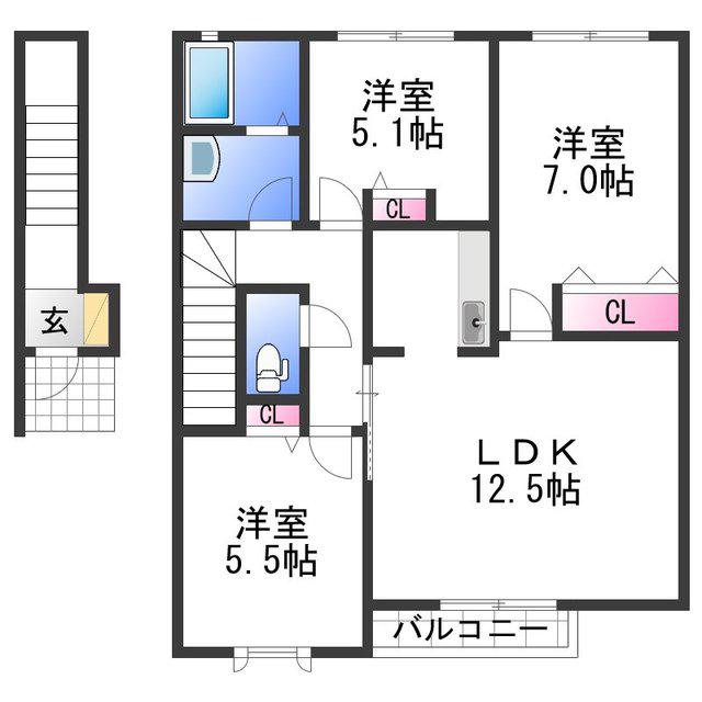 フォーナス(3LDK/2階)の間取り写真