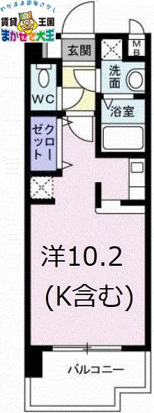 カーサビータス(ワンルーム/2階)の間取り写真