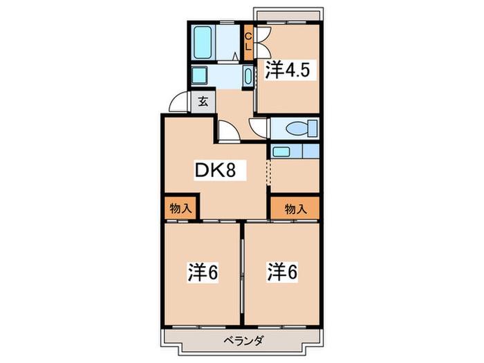 第2ロイヤルハイツ(3DK/1階)の間取り写真
