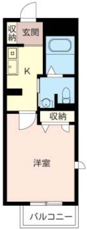 レジデンス津田沼A棟(1K/3階)の間取り写真