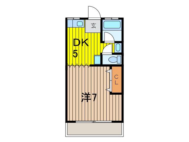 長野ハイツ(1DK/1階)の間取り写真