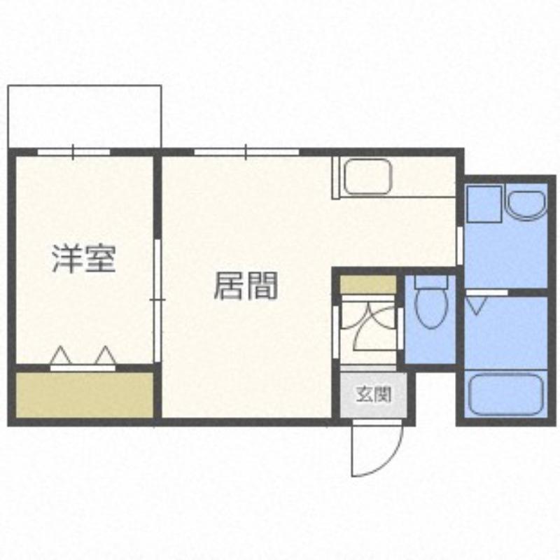 リデーレ西18丁目(1LDK/1階)の間取り写真