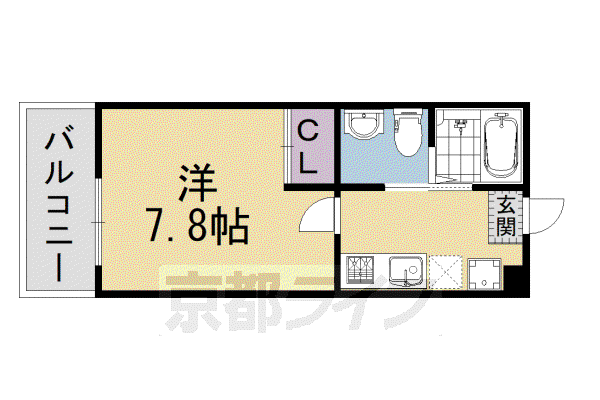 グランメゾン梅小路(1K/2階)の間取り写真