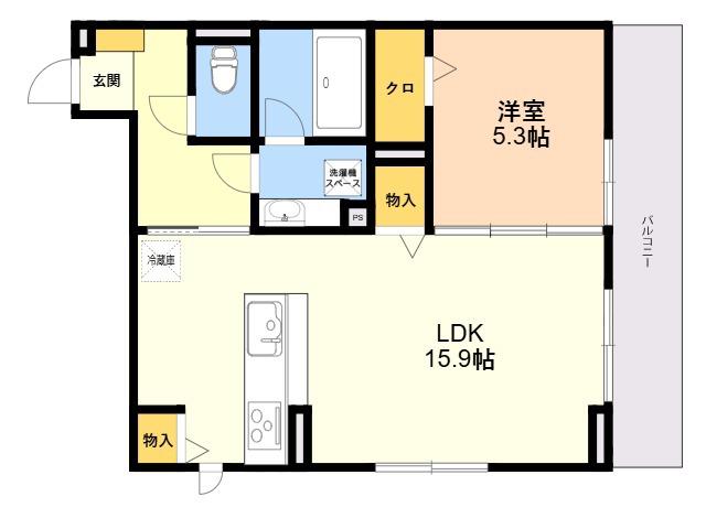D-ROOM飯倉3丁目(1LDK/3階)の間取り写真
