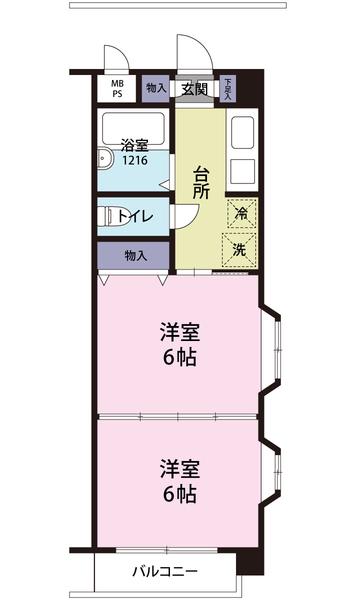 第5TASビル(2K/3階)の間取り写真