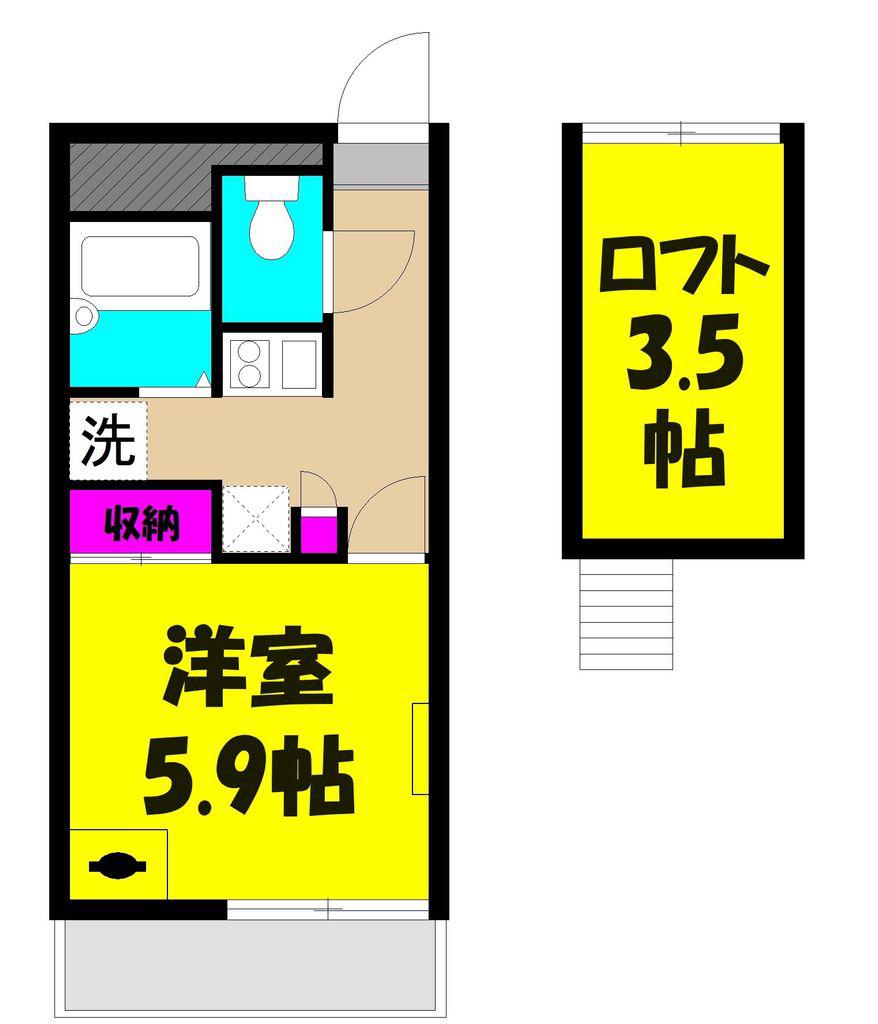 SMILE.K(1K/1階)の間取り写真