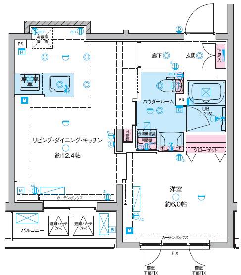 GENOVIA東向島IIISKYGARDEN(1LDK/2階)の間取り写真