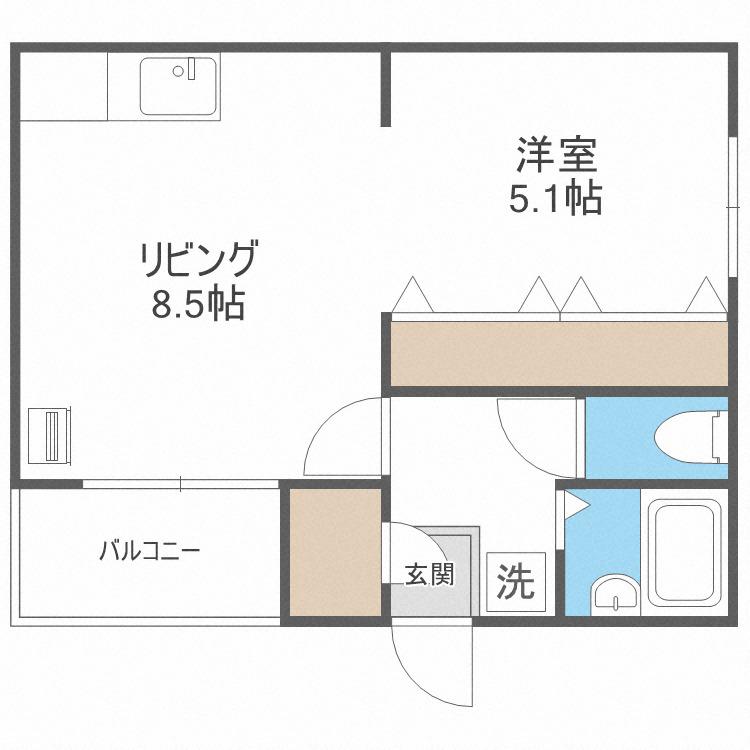 コートモンターニュ(1LDK/3階)の間取り写真