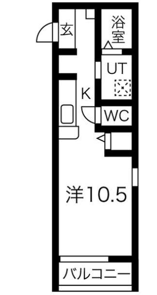LARGO(ワンルーム/1階)の間取り写真