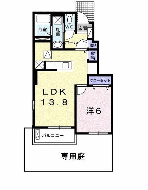 TM・グロリア(1LDK/1階)の間取り写真