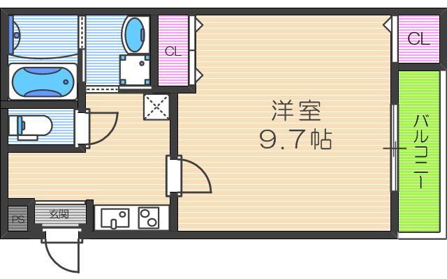 フジパレス今川VI番館(1K/3階)の間取り写真