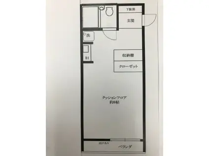 川辺ハイツ(ワンルーム/2階)の間取り写真