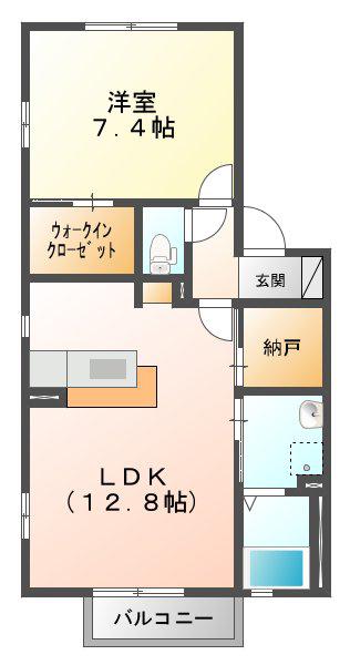 メイユール(1LDK/1階)の間取り写真