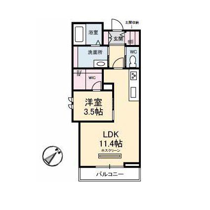 シャーメゾン エステティカ(1LDK/1階)の間取り写真