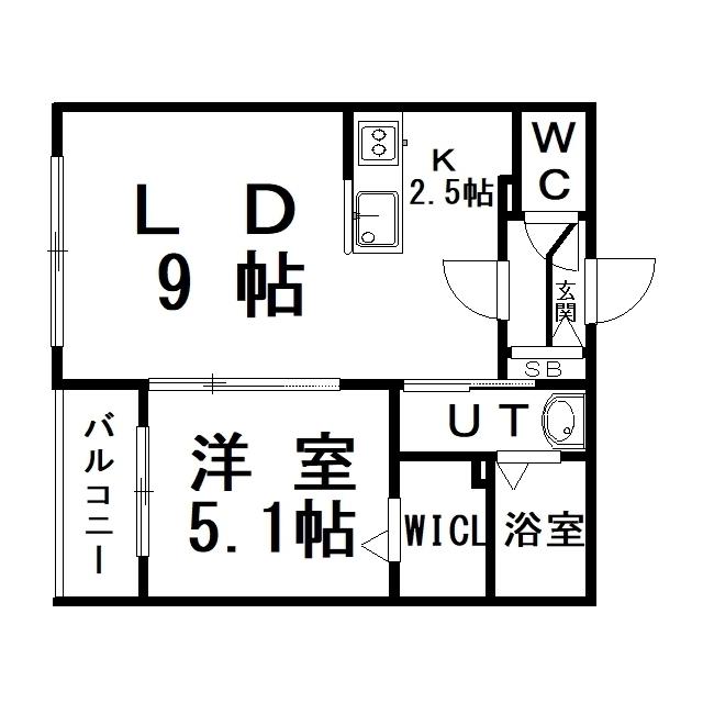 GRACE TIARA(1LDK/1階)の間取り写真