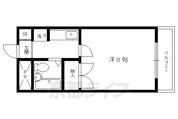 詩仙ハイムII(1K/1階)の間取り写真