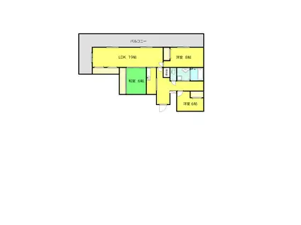 ロアール高木(3LDK/6階)の間取り写真