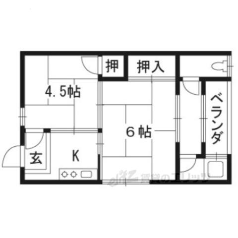 岡本荘(2K/2階)の間取り写真