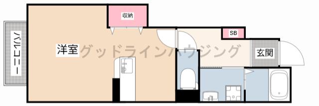 ドリーム新町(1K/1階)の間取り写真