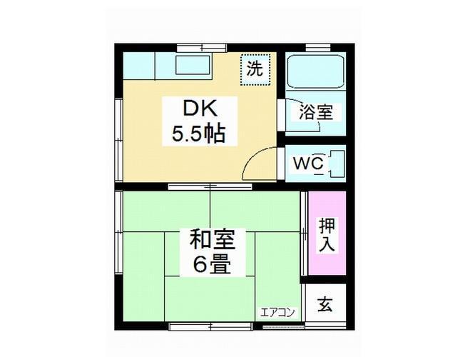コーポカトレア(1DK/2階)の間取り写真