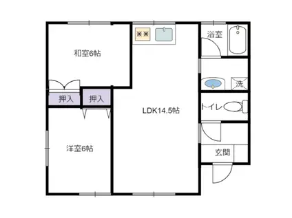 コーポ金谷A(2LDK/1階)の間取り写真