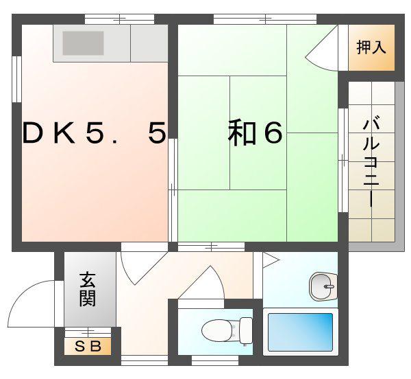 ザ・シティ緑町(1DK/3階)の間取り写真