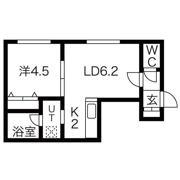 イーストコートIII(1LDK/2階)の間取り写真