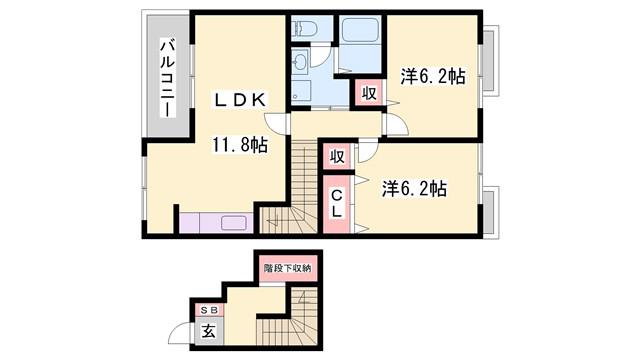 レジデンス東蒲田(2LDK/2階)の間取り写真
