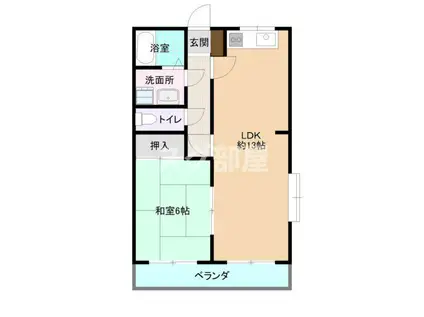 ユーミー清道(1LDK/1階)の間取り写真