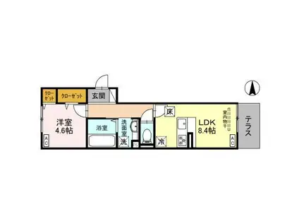 D-ROOM昭和町(1LDK/3階)の間取り写真