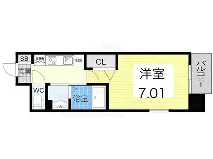 LUXE姫路(1K/3階)の間取り写真