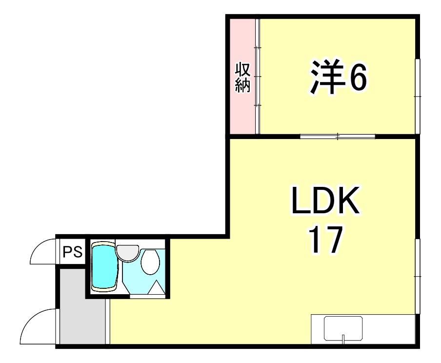イスズハイツベル苦楽園P-1(1LDK/1階)の間取り写真