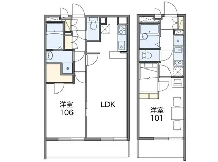 レオパレスグレースコート(1K/2階)の間取り写真