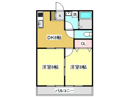 フィットハイム(2DK/2階)の間取り写真
