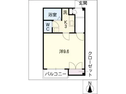 サンビレッジ(1K/1階)の間取り写真