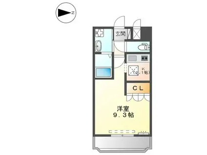 コン・テ・パルティロ(1K/1階)の間取り写真