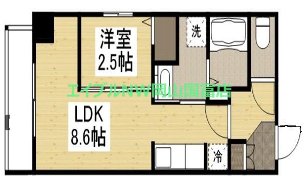 月光 千日前(1LDK/4階)の間取り写真