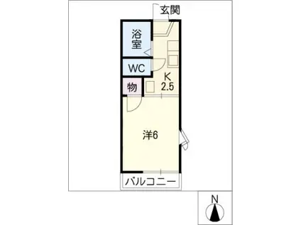 フレッシュイン安原(1K/1階)の間取り写真