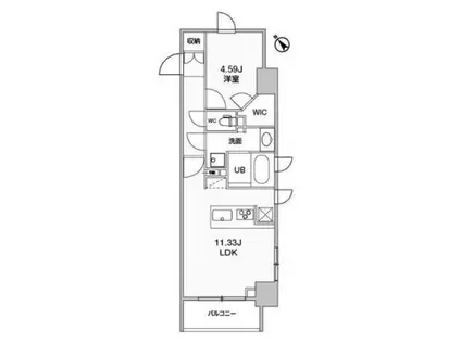 シーズンフラッツ柿の木坂(1LDK/3階)の間取り写真