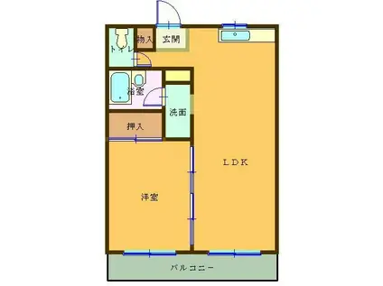 グラッドハウス・リオ(1LDK/2階)の間取り写真