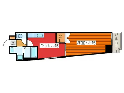 ソフィア フォンティーヌ(1DK/3階)の間取り写真