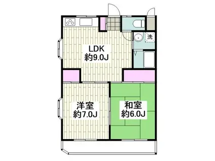 ベイサイドヴィラ本牧(2LDK/3階)の間取り写真