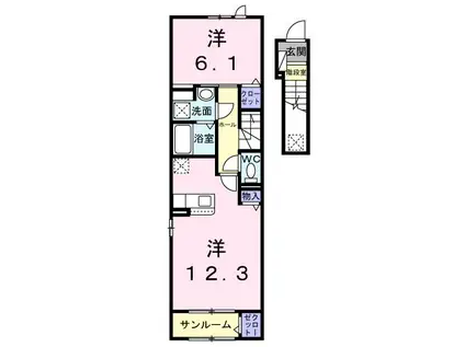 フォルネ(1LDK/2階)の間取り写真
