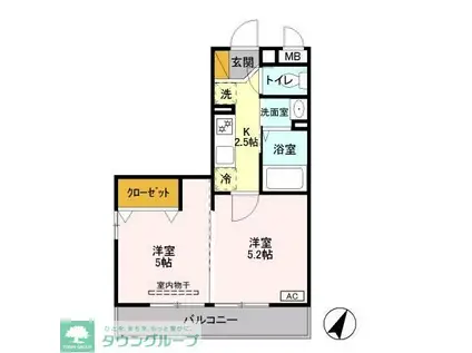 エミナンス II(2K/3階)の間取り写真